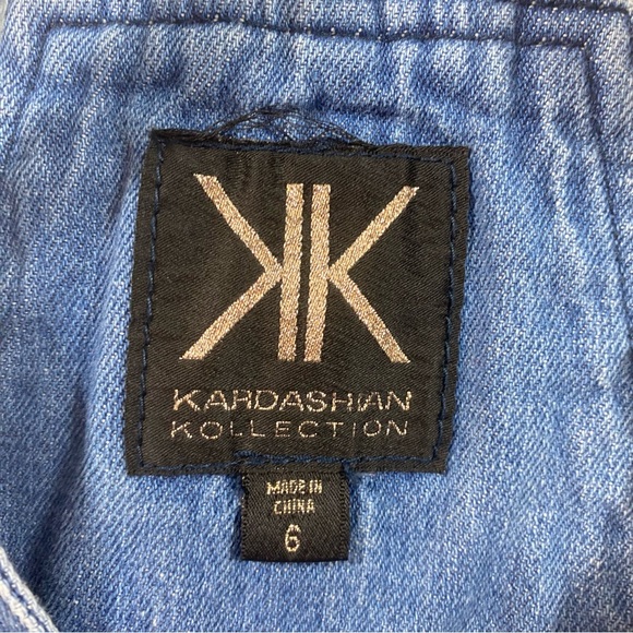 Overalls KK Kardashian Kollection Jumper Overalls Jeans women’s 6 distressed hem - Picture 3 of 11